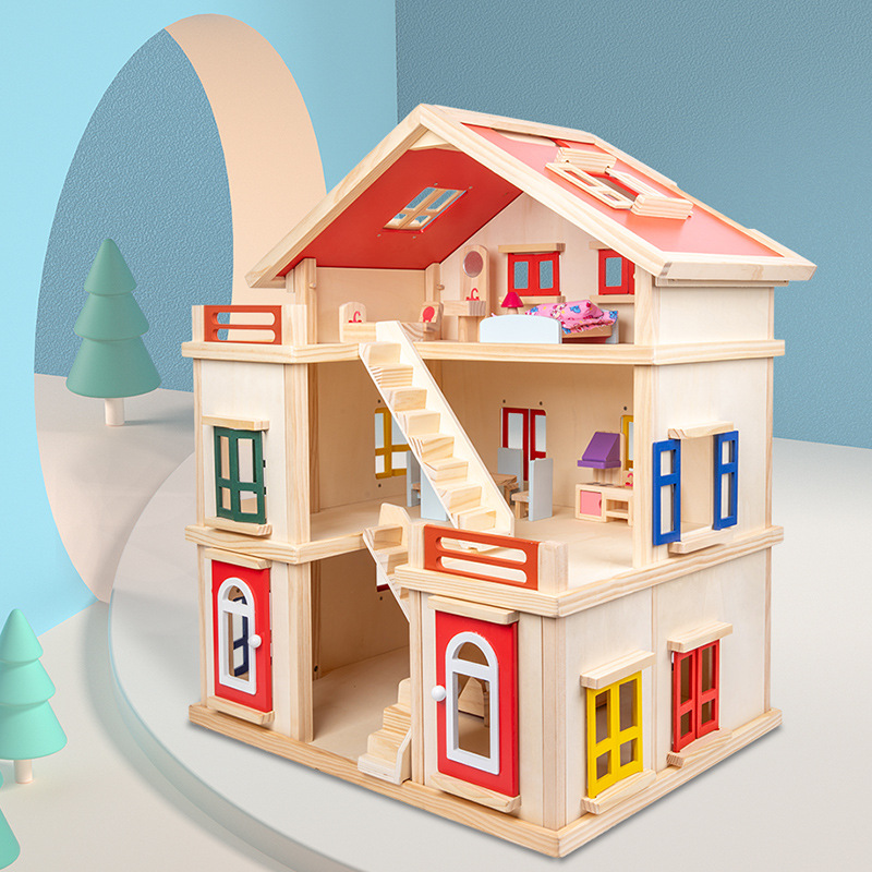 Benötigen Sie ein Holzpuppenhaus für Kleinkinder, das sowohl Spaß als auch langlebig macht?