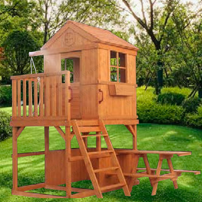 Welche kreativen Möglichkeiten gibt es, ein Holzspielhaus im Freien für den Hinterhof zu dekorieren?